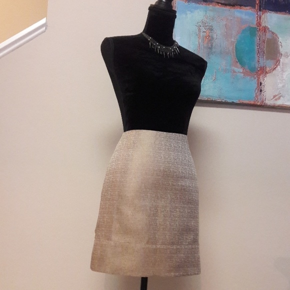 Ann Taylor/ Metallic Gold/ Pencil Skirt - Picture 5 of 7